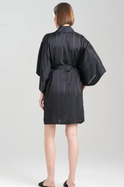 Natori Robes & Kimonos-Sheer Stripe Jacquard Wrap
