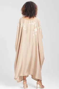 Natori Caftan Dresses-Shinjo Habotai Embroidered Silk Caftan