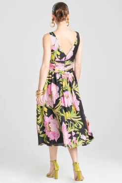 Natori Dresses|Wedding Guest Dresses-Shinjo Obi Silk Midi Dress