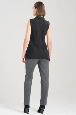 Natori Tops, Shirts & Tunics-Silk Georgette Funnel Cowl Neck Top