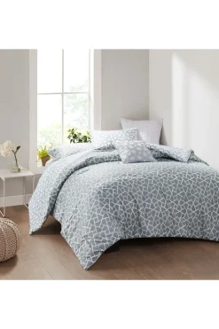 Natori Bedding-Soho Geo 4 Piece Reversible Comforter Set