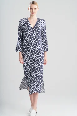 Natori Caftans|Plus Sizes-Soho Geo-Printed Challis Caftan