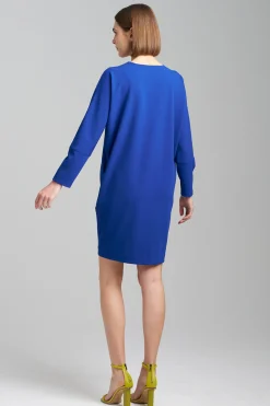 Natori Dresses-Solid Knit Crepe Wedge Dress