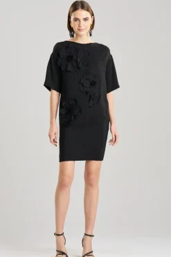 Natori Dresses-Stretch Crepe Embellished T-Shirt Dress