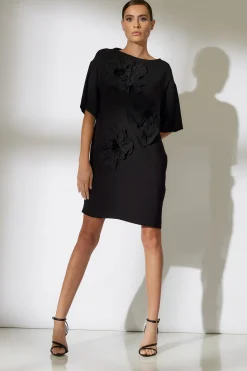 Natori Dresses-Stretch Crepe Embellished T-Shirt Dress