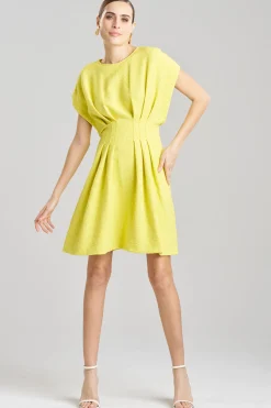 Natori Dresses|Plus Sizes-Stretch Texture Jacquard Pleated Dress