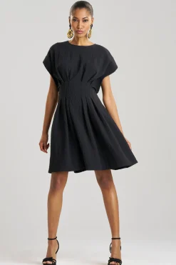 Natori Dresses|Plus Sizes-Stretch Texture Jacquard Pleated Dress