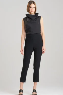Natori Pants, Skirts & Shorts-Stretch Texture Jacquard Ankle Pants