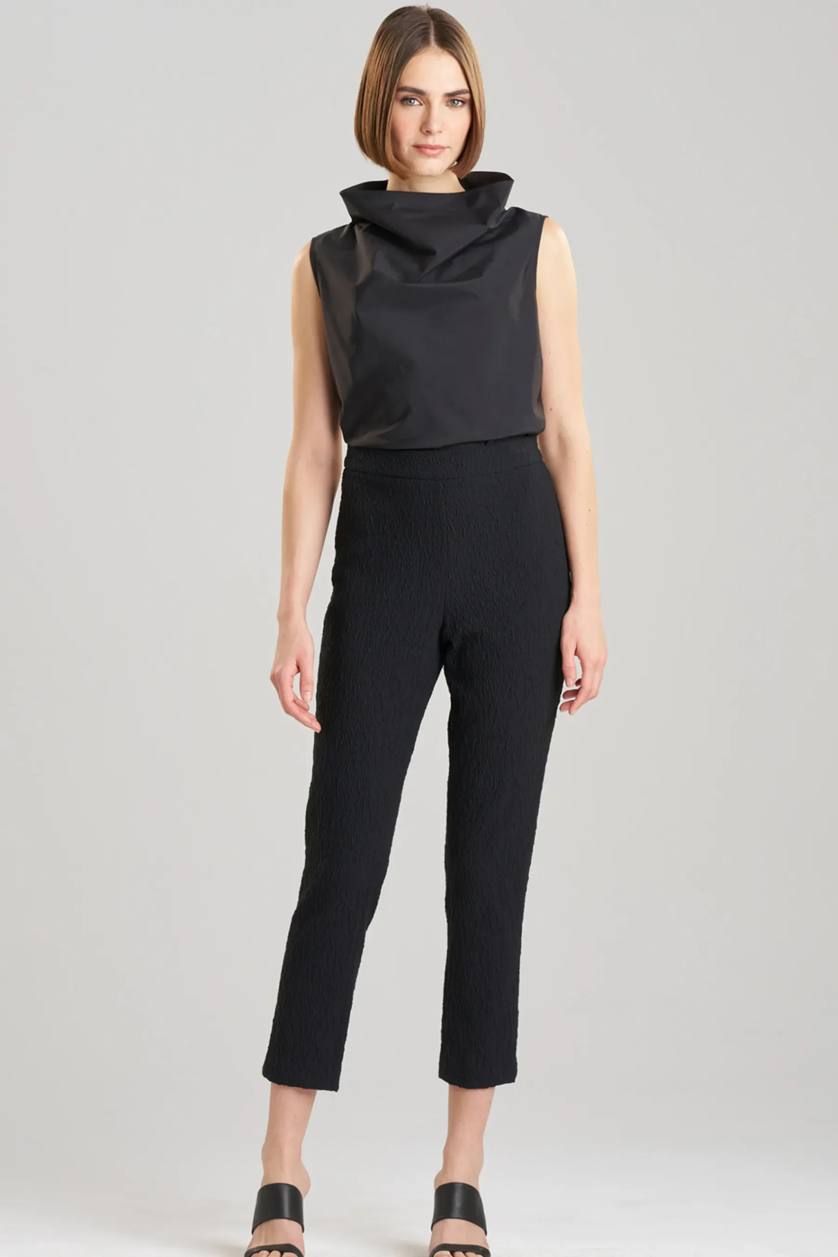 Natori Pants, Skirts & Shorts-Stretch Texture Jacquard Ankle Pants