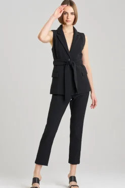 Natori Jackets & Outerwear-Stretch Texture Jacquard Sleeveless Jacket