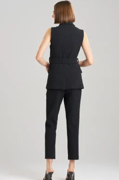 Natori Jackets & Outerwear-Stretch Texture Jacquard Sleeveless Jacket