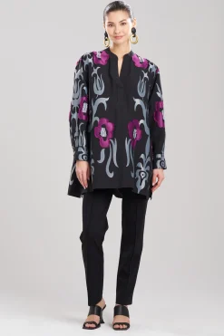 Natori Tops, Shirts & Tunics-Suzani Jacquard Half Placket Shirt