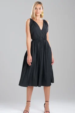 Natori Dresses-Taffeta Plisse A-line Dress