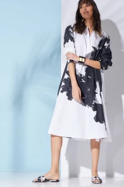 Natori Dresses-Taichou Cotton Poplin Oversized Half Placket Shirtdress