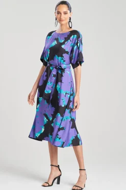 Natori Dresses-Taichou Cotton Silk Boat Neck Dress