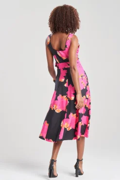 Natori Dresses-Taichou Cotton Silk Square Tank Midi Belted Dress