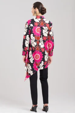 Natori Tops, Shirts & Tunics-Talitha Cotton Poplin Asymmetrical Flounce Shirt