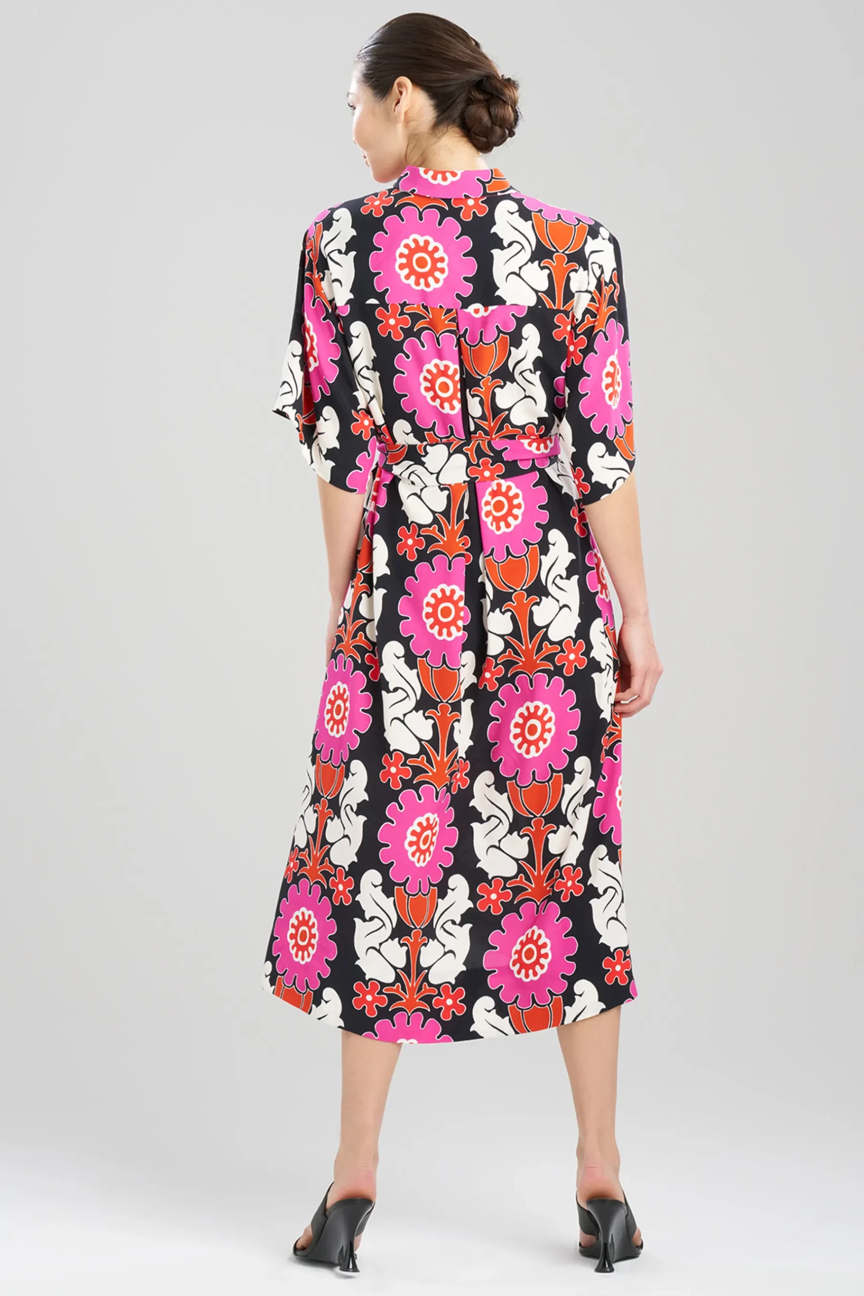 Natori Dresses-Talitha Crepe A-Line Belted Shirtdress