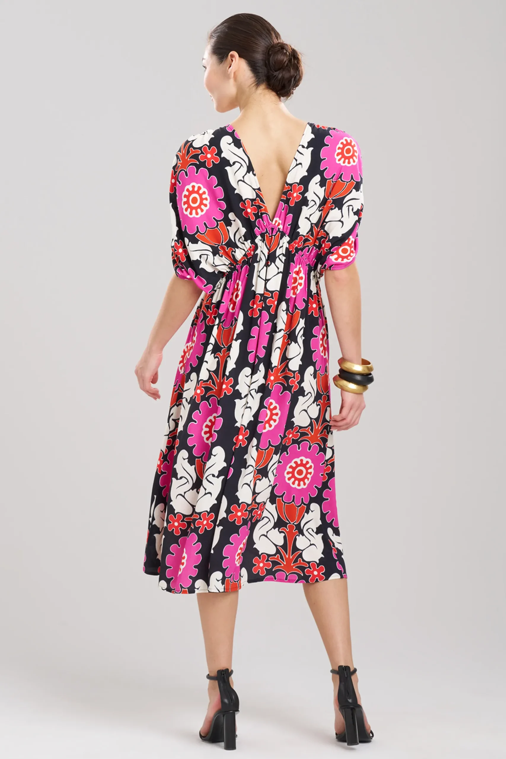 Natori Dresses-Talitha Crepe Shirred Empire Waist Dress