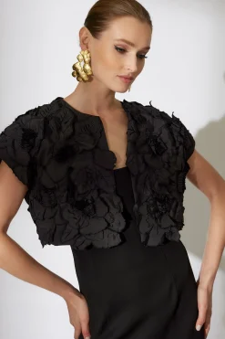 Natori Jackets & Outerwear-Tech Cotton Taffeta Embroidered Bolero