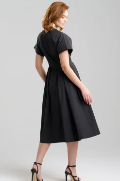 Natori Dresses-Tech Cotton Taffeta Pleated Dress