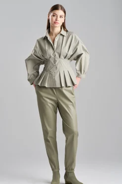 Natori Tops, Shirts & Tunics-Tech Cotton Taffeta Pleated Shirt