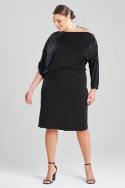 Natori Dresses-Tencel™ Asymmetrical Drape Dress