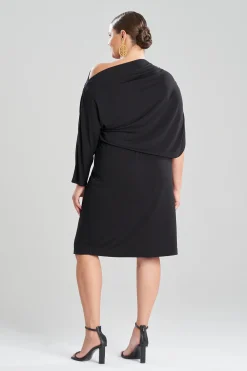 Natori Dresses-Tencel™ Asymmetrical Drape Dress