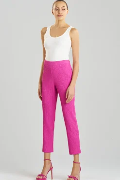 Natori Pants, Skirts & Shorts-Textured Cotton Jacquard Ankle Pants
