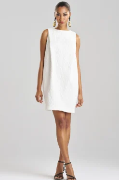 Natori Dresses-Textured Cotton Jacquard Shift Dress