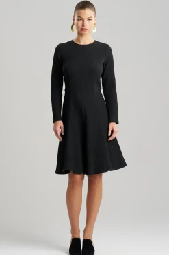 Natori Dresses-Textured Cotton Jacquard Midi Dress