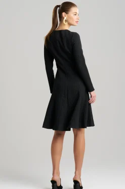 Natori Dresses-Textured Cotton Jacquard Midi Dress