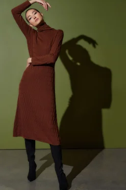Natori Dresses|Knitwear-Textured Mandalay Turtleneck Dress