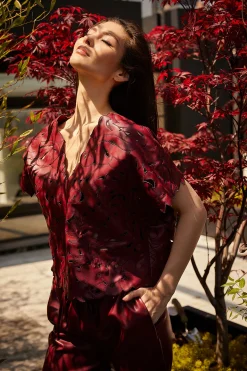 Natori Tops, Shirts & Tunics-Vegan Luxe Lambskin Cut Out Top
