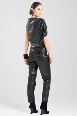 Natori Essentials|Tops, Shirts & Tunics-Vegan Luxe Lambskin Drape Top