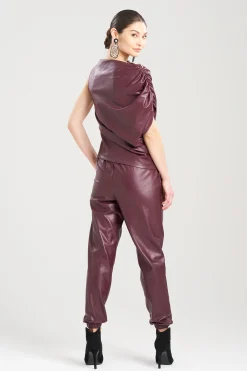 Natori Essentials|Tops, Shirts & Tunics-Vegan Luxe Lambskin Drape Top
