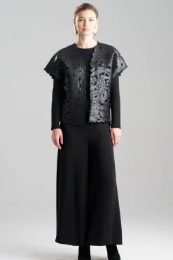 Natori Jackets & Outerwear-Vegan Luxe Lambskin Embroidered Vest
