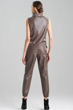 Natori Tops, Shirts & Tunics-Vegan Luxe Lambskin Funnel Top