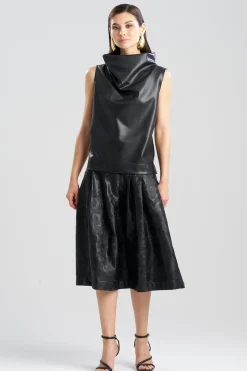 Natori Tops, Shirts & Tunics-Vegan Luxe Lambskin Funnel Top