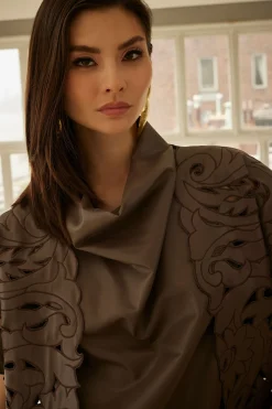 Natori Tops, Shirts & Tunics-Vegan Luxe Lambskin Funnel Top