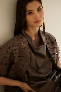 Natori Tops, Shirts & Tunics-Vegan Luxe Lambskin Funnel Top