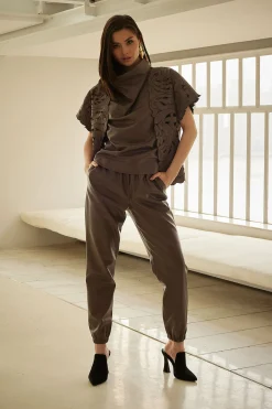 Natori Tops, Shirts & Tunics-Vegan Luxe Lambskin Funnel Top