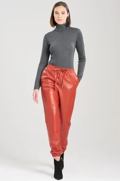 Natori Essentials|Pants, Skirts & Shorts-Vegan Luxe Lambskin Jogger Pants