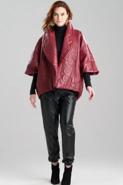 Natori Jackets & Outerwear-Vegan Luxe Lambskin Padded Shawl Collar Jacket
