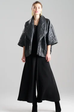 Natori Jackets & Outerwear-Vegan Luxe Lambskin Padded Shawl Collar Jacket