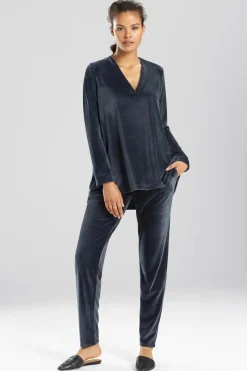 Natori Pajama Tops|Lounge Tops-Velour Long Sleeve Top