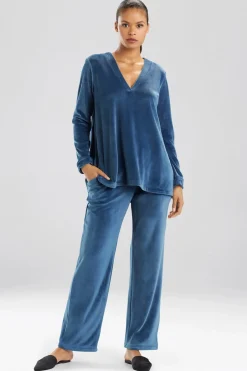Natori Pajama Tops|Lounge Tops-Velour Long Sleeve Top