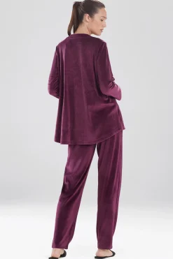 Natori Pajama Tops|Lounge Tops-Velour Long Sleeve Top