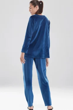 Natori Pajama Tops|Lounge Tops-Velour Long Sleeve Top