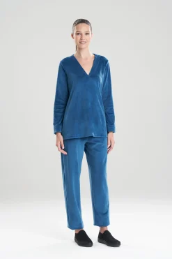 Natori Pajama Tops|Lounge Tops-Velour Long Sleeve Top